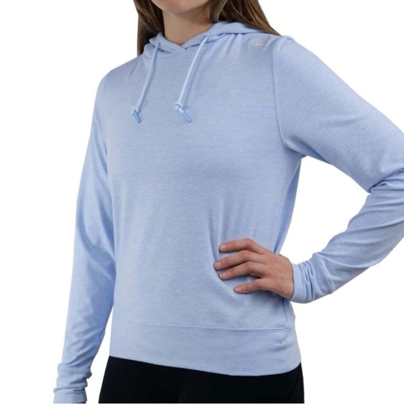 Rhoback Tempo Performance Hoodie Small Women’s Light Blue Athletic Sweatshirt - Picture 1 of 10